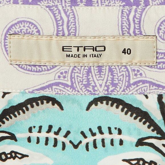 Etro Multicolor Paisley Print Cotton Long Sleeve Shirt S - Picture 4 of 5